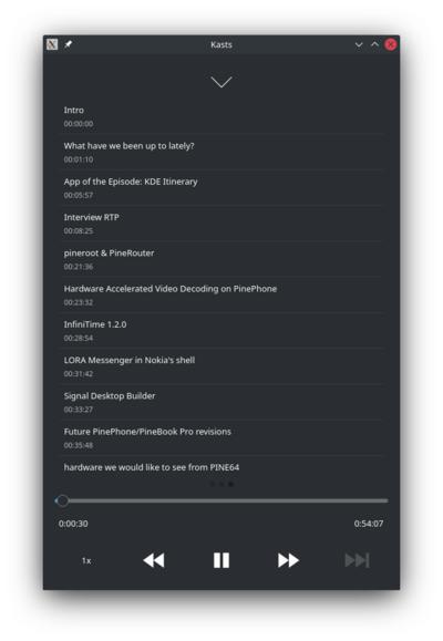 Kasts can show chapter markers for a podcast.